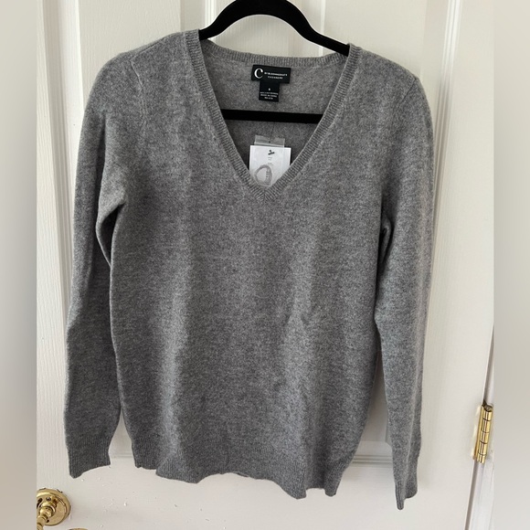 NWT C by Bloomingdale’s Cashmere Sweater Size S Gray - Picture 2 of 4